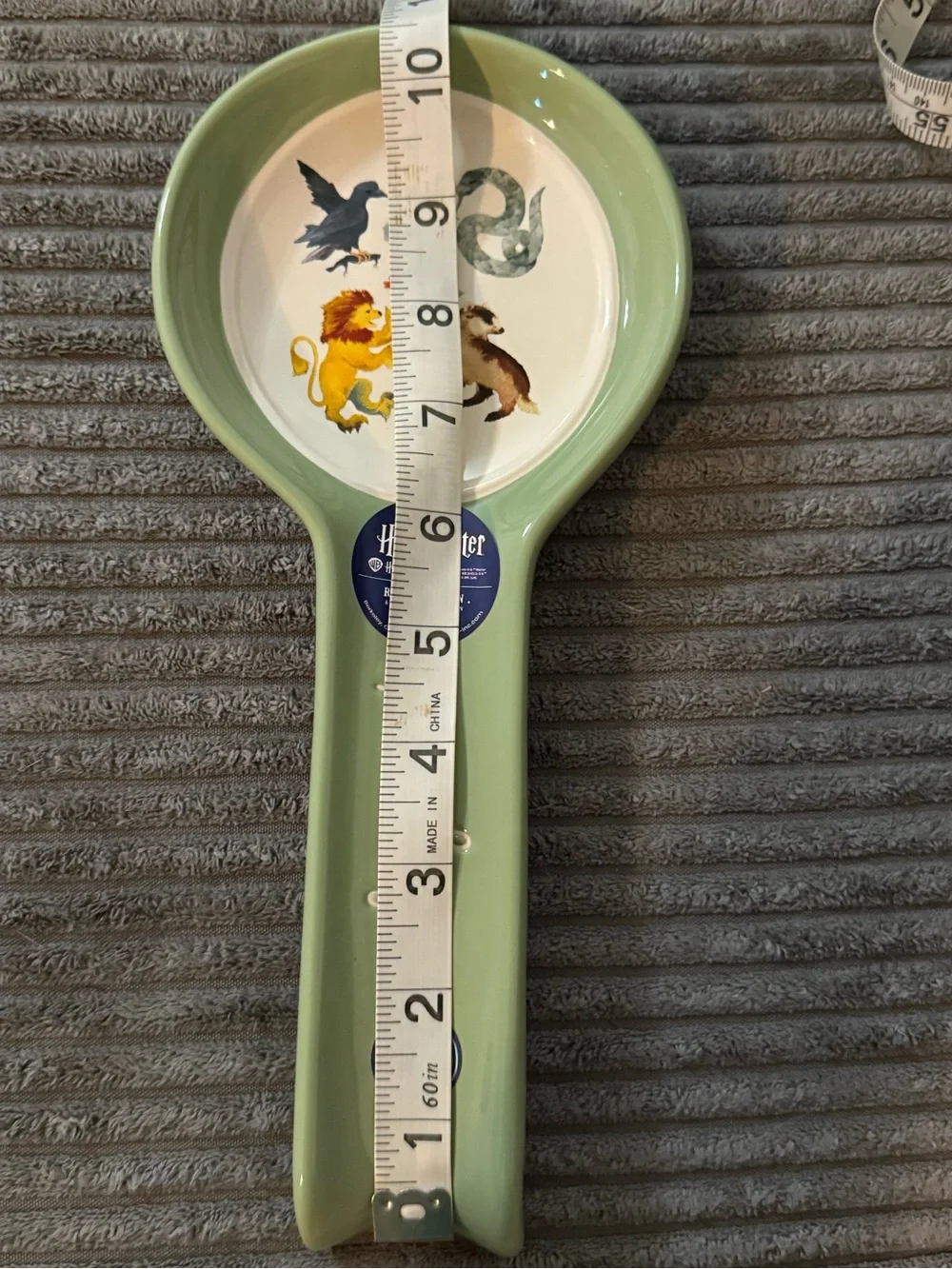Rae Dunn x Harry Potter Pale Sage Green 'Hogwarts' Ceramic Spoon Rest NWT